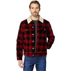 RVCA Men's Waylon Cord Shirt Jacket Red XL